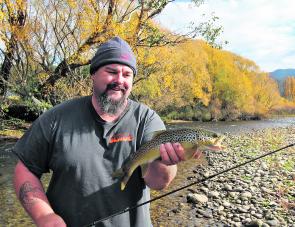 A lovely late season Kiewa River brown trout caught on a Metalhead soft plastic just prior to the season closing. 