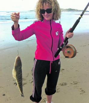 Burleigh Heads visitor Megan was pretty happy with this 48cm Airforce Beach flathead.