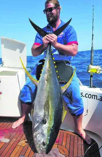 Adam Allaway with a slightly better than average spring yellowfin.