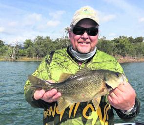 Pete from Glenbawn with an ice-jigged bass.