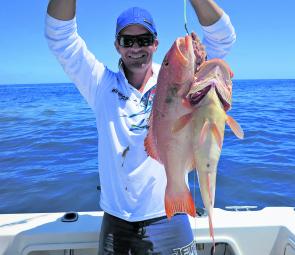 Mick Jones caught double trout in reef country just off Yeppoon.
