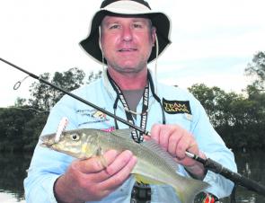 Chris Blanch with a Hastings River whiting that couldn’t resist an Atomic Pop50.