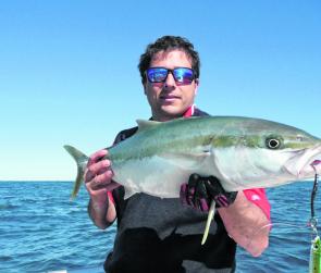 Jeff Debono with another quality kingfish, jigged from his boat Addiction.