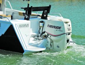 The compact 150 E-Tec proved a good match for the 625 Centre Cab's deep vee hull.