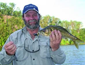 The author persuaded this bass to take a surface lure twitched in the shade.