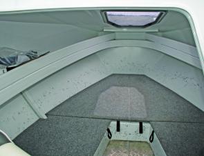The cabin has loads of storage space and that large hatch provides excellent access to the anchoring arrangements.