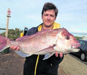 Aiden holds one of many he and his friend Ben managed in Corio Bay recently.