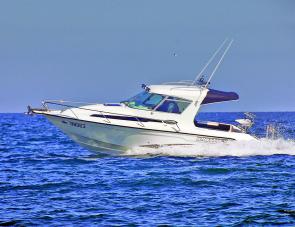 The Sea Legend’s graceful lines are easily seen in this shot. 