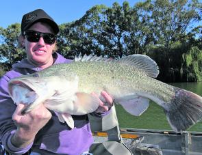 Tim Page from Mildura with a great autumn Murray cod caught near Mildura on a 120mm hard-body lure.