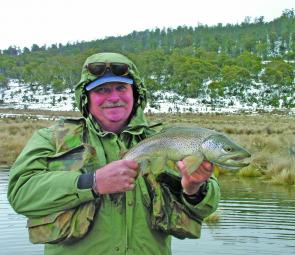 Flyfishing legend Ken Orr with a better than average September flood water feeder.