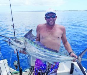 Sam Taylor with a black marlin caught near Wathumba.