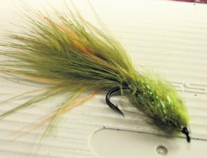Deep fished flies like the Muz Wilson Olive Fuzzle Bugger are dynamite on a sinking line.
