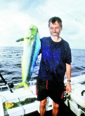 This mahi mahi was caught on a fillet of sweep while fishing at the Botany Bay FADs.