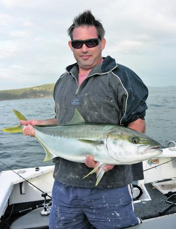 Some good kingfish action can still be had this month. Kurt dragged this 95cm fish out of some nasty structure on a recent charter with Sydney Sportfishing Adventures.