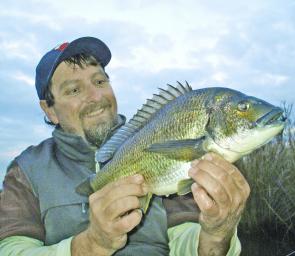 This 43cm bream was caught right on dusk when fish are often busy out hunting.