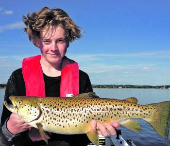 Ben Jeffrey landed this magnificent 5lb3oz brown trout from Lake Wendouree in glassed out conditions.
