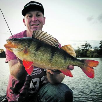 Ben Young landed this magnificently coloured Wendouree redfin casting an Ecco Gear MX Yellow over Red pattern.