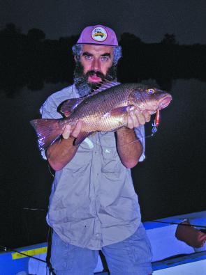 An ‘oldie’ of the author with a solid Sunshine Coast jack, caught on a gold Jack Snack, of course!