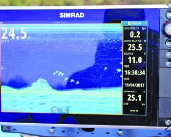 Modern sounders are great fish finding tools. The down image in the Simrad is great for marking barra. The returns even have the barra shape, so there’s no mistaking what they are. 