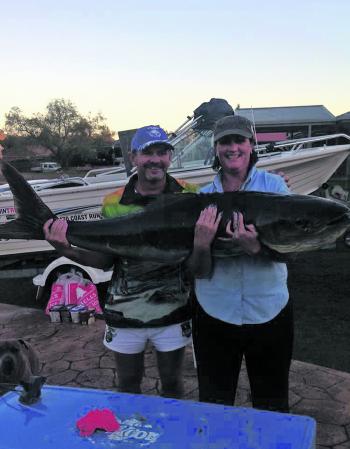 Tina landed her monster 32kg cobia after an epic 15-minute fight.