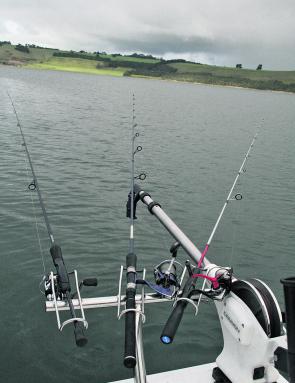 Keep your rods as horizontal and close to the water as possible, Chinook can be very timid biters at times and this set up allows for minimal resistance.