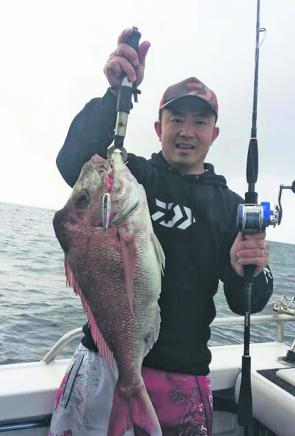 Tony Formosan with another nice snapper, this one on a jig.