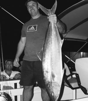Jamie Peel travelled all the way from Melbourne and was rewarded with this 13kg kingfish.