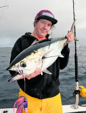 Christian Styles with a school sized bluefin on a Bullet Lure.