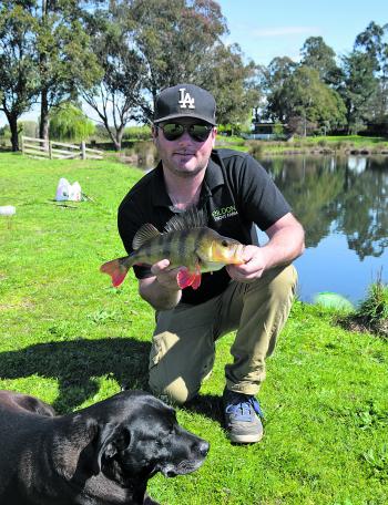 The native lake is a work in progress at the moment. Lee managed to catch this redfin when we had a quick cast in it.