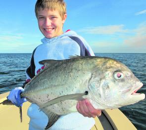 Plenty of trevally species can be caught on platypus bays deeper reefs on plastics and jigs.