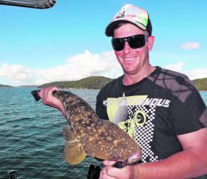 This flathead was caught on a soft plastic drifted along the Palm Beach drop-off. 