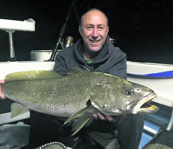 Sam Hay with one of the many mulloway around at this time of year.
