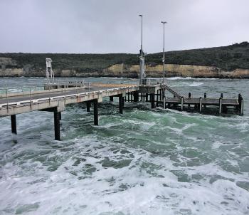 The Port Campbell jetty on a not-so-kind day, but still a great land-based fishing platform, even in these conditions.