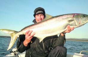 Chris Wright has had a ball catching big kingies on soft plastic lures and jigs.