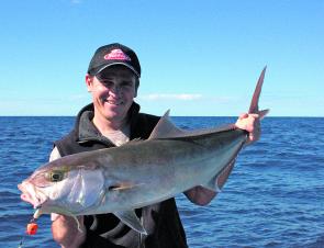 Damian with a decent amberjack. They have really been on the chew over winter.