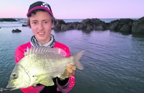 Connor from CQ Fishing and Boating nailed this cracker bream on an Atomic Bream Shad.