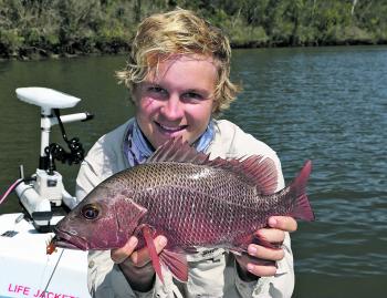 Guy Scotney with a 45cm jack which took a liking to a slow presented Zerek Live Prawn fished over a rock bar.