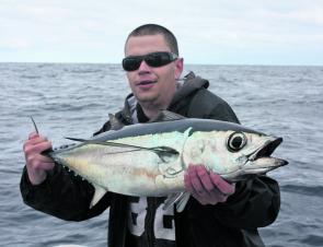 Albacore begin to show this month and big yellowfin tuna are usually close by.