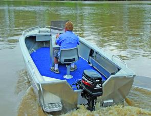 The Fish Mate's centre console is small but allows ample fishing room within the craft. 