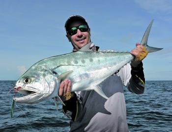 Greg Livingston with an offshore queeny on a micro-jig.