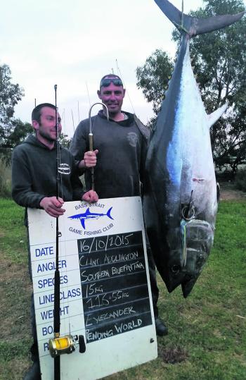 Clinton Addlington with his pending World Record Bluefin Tuna.