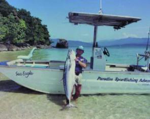 The author with a typical High Island mackerel from yester year (circa 1990).