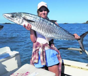 Angela Cullen with a Spanish mackerel caught out from Yeppoon.