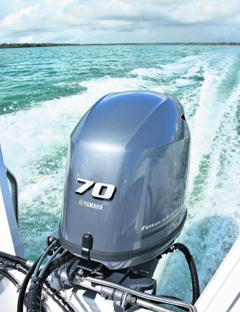 Yamaha’s F70 is a reliable and economical power plant that gets 3.2-3.5km/L of fuel burned at standard cruising speeds (one-up). Just calculate the range with the 80L underfloor fuel tank – ridiculous!