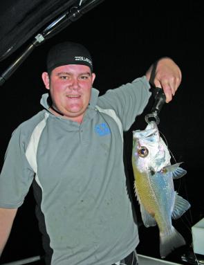 Ben Fischer with a pearl perch taken at Murphys, which is also fishing well for big snapper at the moment.