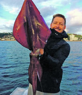 Craig Butcher with a great inshore reef squid.