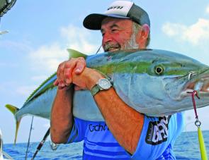 Tud Kloda with a personal best yellowtail kingfish at 23.5kg on a FCL VM jig. 