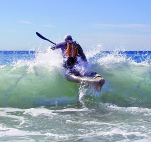 The bow of the kayak has sufficient volume to lift up and over the smaller waves while paddling out and, as long as you maintained sufficient speed, it easily punched through the bigger breaking waves.