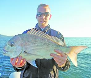 Top fish and easy on fuel: Chad Miller caught this snapper on Bullocky Reef, east of the Coffs harbour entrance. 