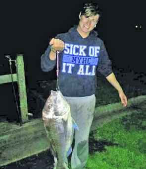 Even land-based snapper are a possibility like this beast from Stony Point.